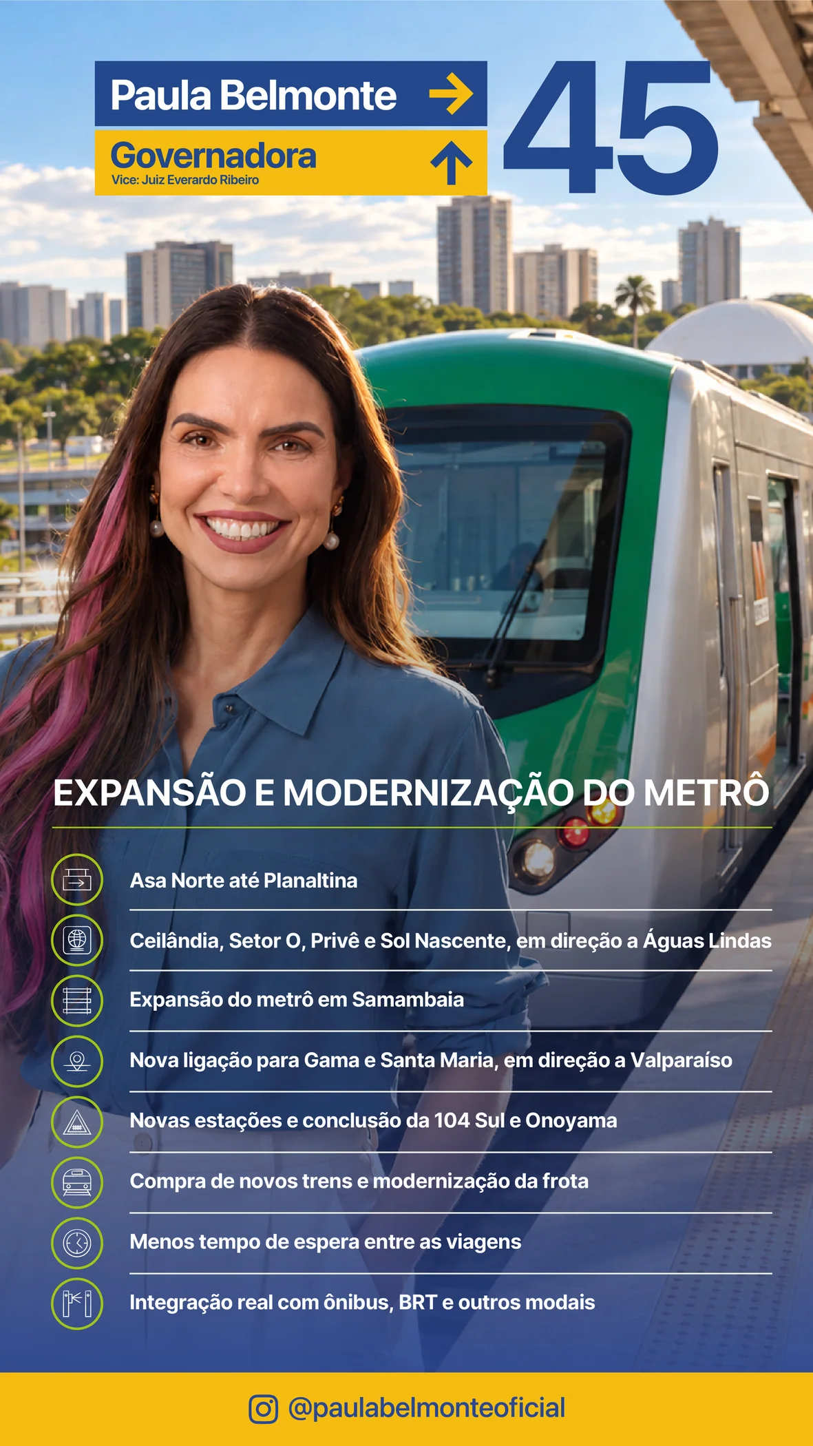 Peça informativa com fotografia e projeto gráfico sobre mobilidade