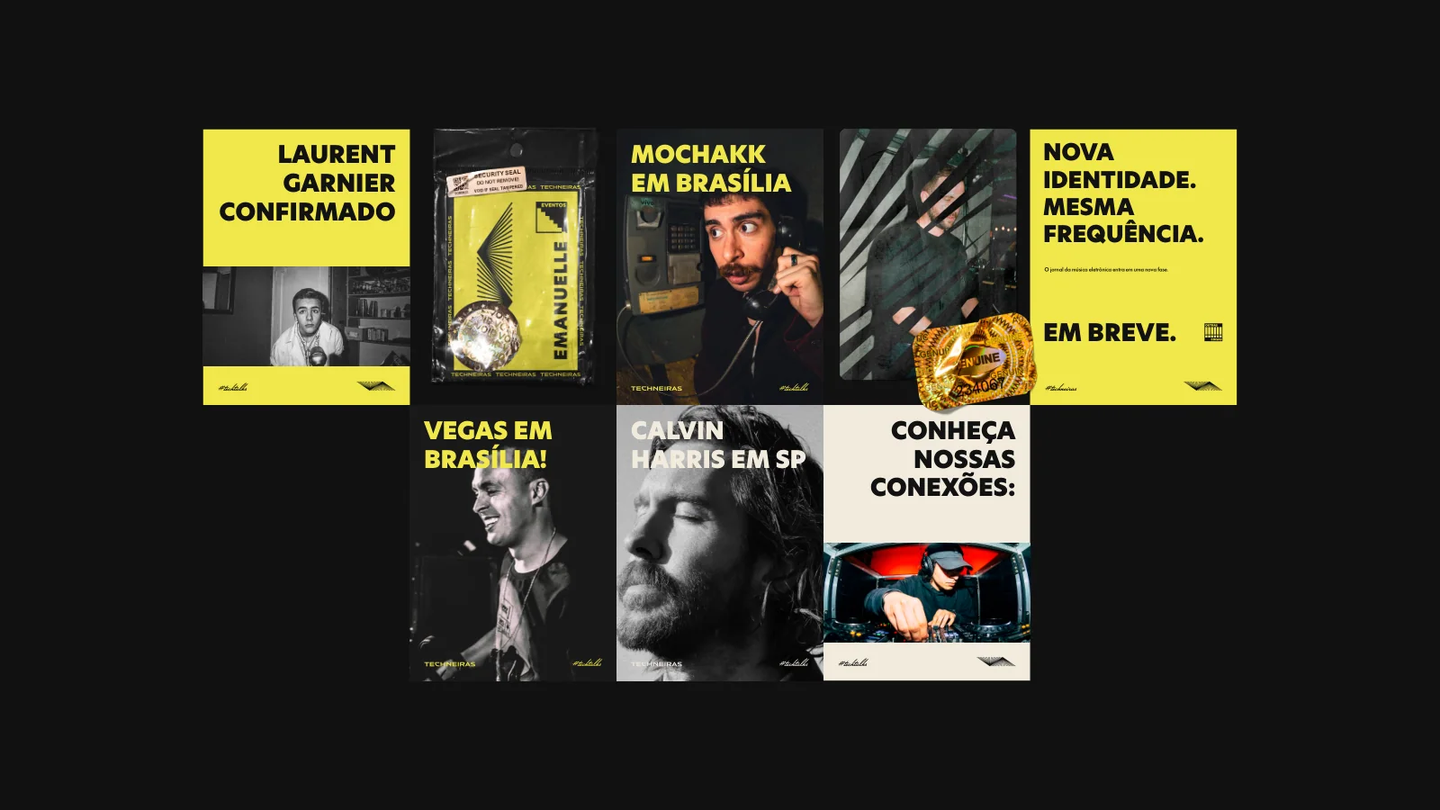 Seleção de peças editoriais para redes sociais Techneiras