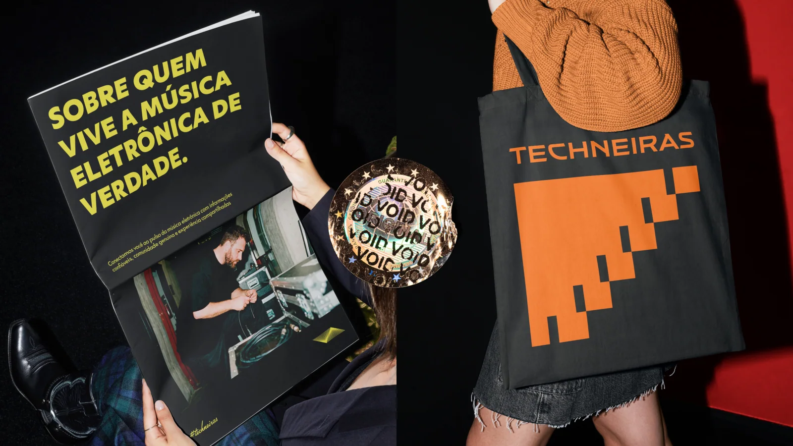 Aplicações editoriais Techneiras, incluindo publicação impressa e bolsa